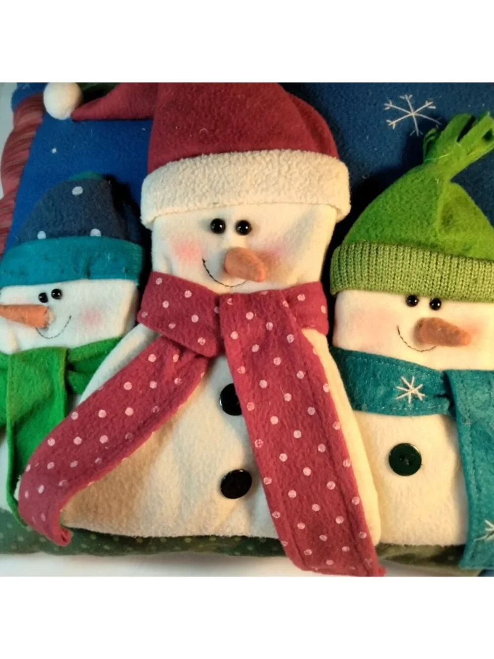 St Nicholas Square Snowman Trio Pillow Festive Holiday Decor Christmas Toss